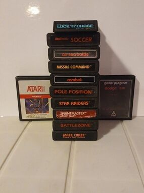 Cartridge Stack - Atari 2600 Collection Black Retro Video Game Collection